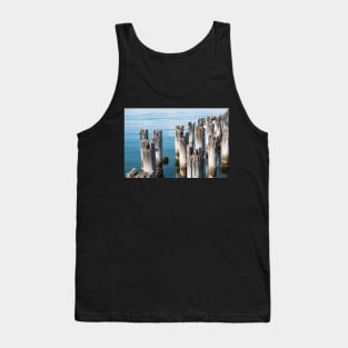 Old wooden piles in clear blue water in Melbourne, Australia. Tank Top